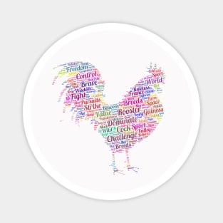 Rooster Farm Campaign Animal Text Word Cloud Magnet